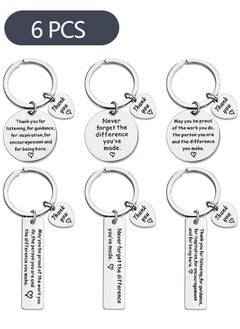 Ant 6-Piece Thank You Gifts Keychain, Stainless Steel Keyrings for Thank You Coworker Teacher Doctor Gifts  - Image 1