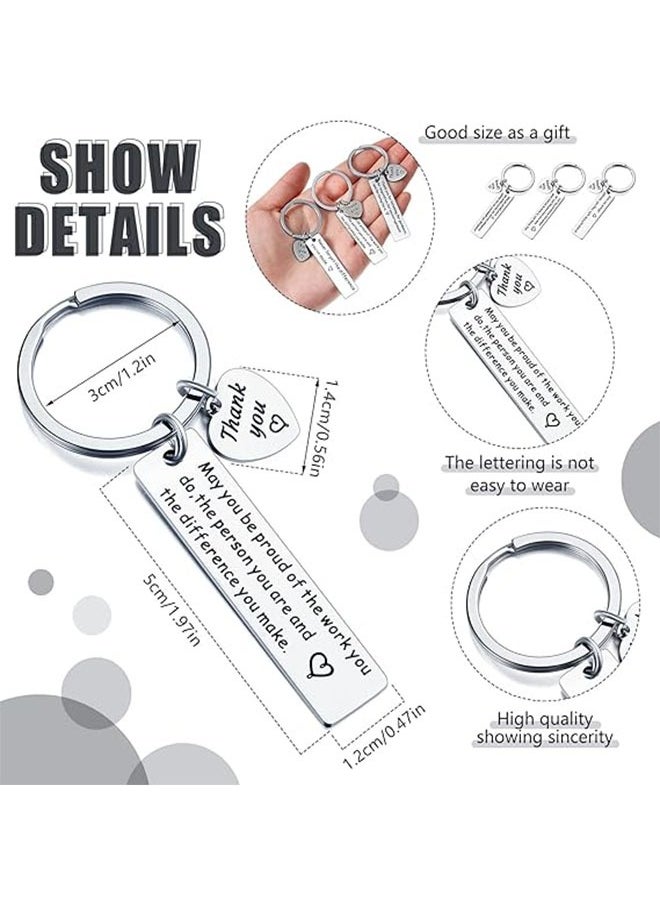 Ant 6-Piece Thank You Gifts Keychain, Stainless Steel Keyrings for Thank You Coworker Teacher Doctor Gifts  - Image 3