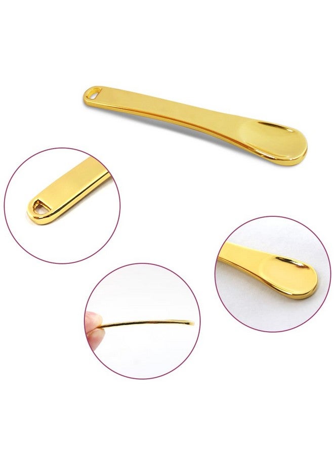 YuCool 15 Pieces Mini Metal Cosmetic Skincare Spatulayucool Mini Reusable Mask Facial Scoopfor Facial Cosmetic For Face Mask Cream(3 Colors) - Image 4