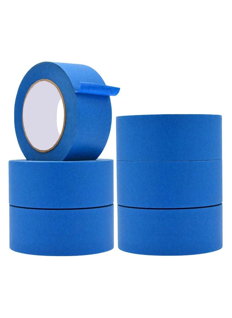 Generic Blue Painter’s Tape | 2 x 20 Yards Masking Tape for Painting, DIY Home Office School Stationery, Craft Decorating Tape 【6 Rolls】  - Image 1