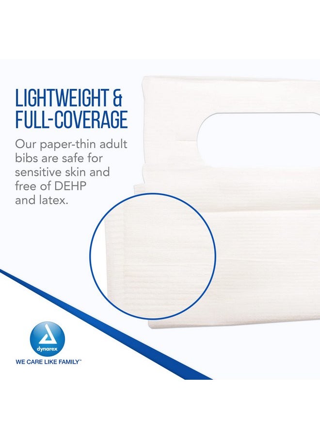 Dynarex Dynarex 4406 Slipover Disposable Bib for Adult, 1-Ply Tissue, Waterproof Poly Backing, No DEHP or Rubber Latex, 16" x 33", Pack of 300  - Image 3
