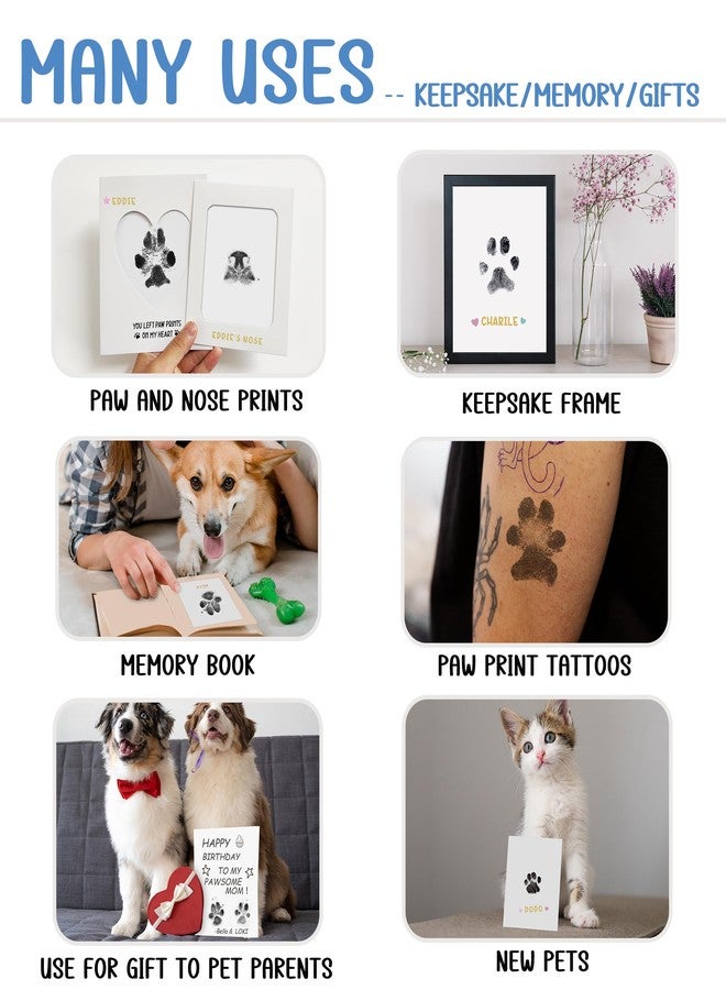 MYPAWLETS Paw Print Kit,Clean Touch/Inkless Ink Pad for Dog/Cat Pawprints,Paw Print Stamp Pad for Dogs,Dog Paw/Nose Print Kit Keepsake,Pet Paw Print Impression Kit with Frame,Gifts for Pet Parents-2L - Image 5