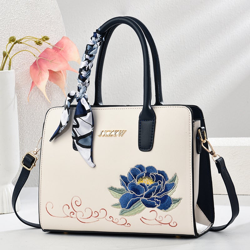 Mother Embroidered Large Capacity Fashionable All-Match Women'S Bag Simple Western-Style Shoulder Handbag Birthday Gift Western-Style - Image 5