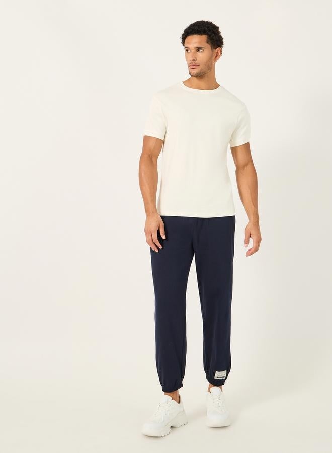 Styli Relaxed Fit Fleece Badge Detail Joggers with Zip Pockets  - Image 2