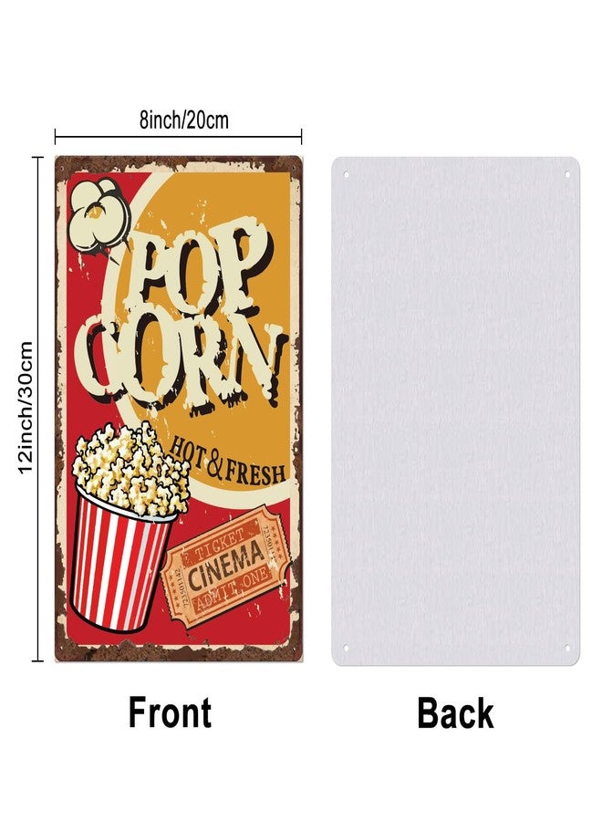 SUPERDANT Popcorn Tin Signs Cinema Metal Sign Poster Movie Theater Store Vintage Wall Art Plaque Home Theaters Wall Decor for Kitchen Living Room Bedroom Bar Man Cave Garage Decoration Gifts - Image 2