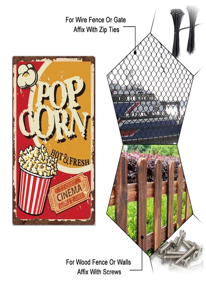 SUPERDANT Popcorn Tin Signs Cinema Metal Sign Poster Movie Theater Store Vintage Wall Art Plaque Home Theaters Wall Decor for Kitchen Living Room Bedroom Bar Man Cave Garage Decoration Gifts - Image 4