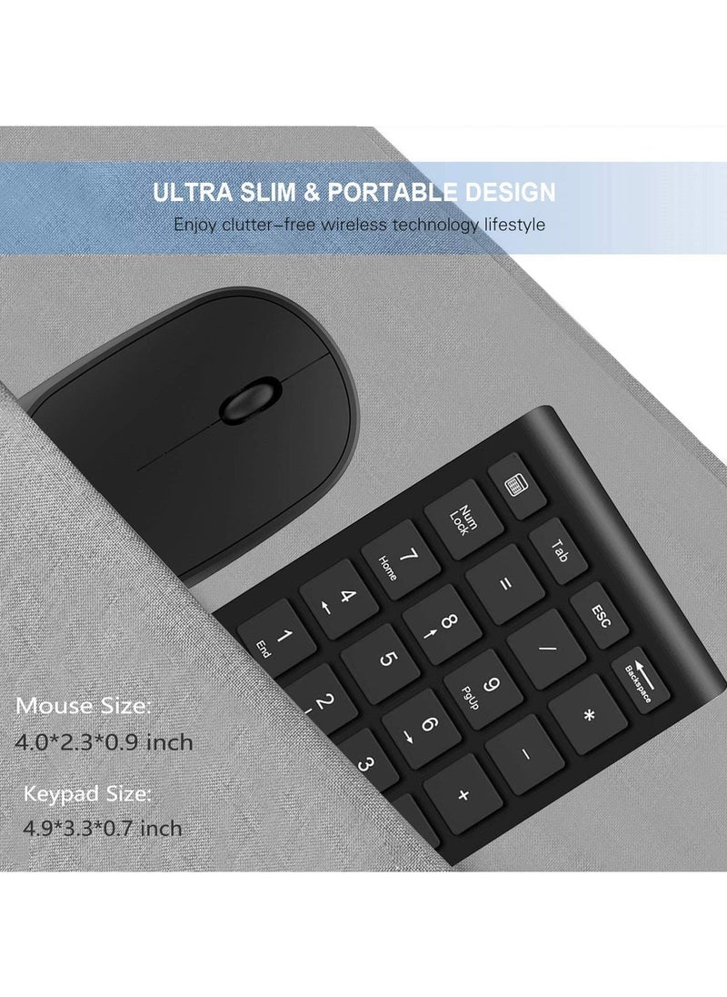 Generic - Wireless Number Pad and Mouse Combo Portable Ultra Slim 2.4GHz USB Wireless Numeric Keypad and Mouse Set - Image 1