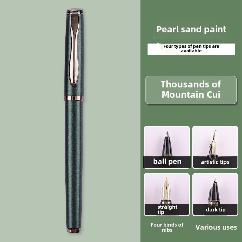 Generic Fine Point Metal Fountain Pen Gift Set 3.4mm Ink Cartridge Qianshan Cui 
