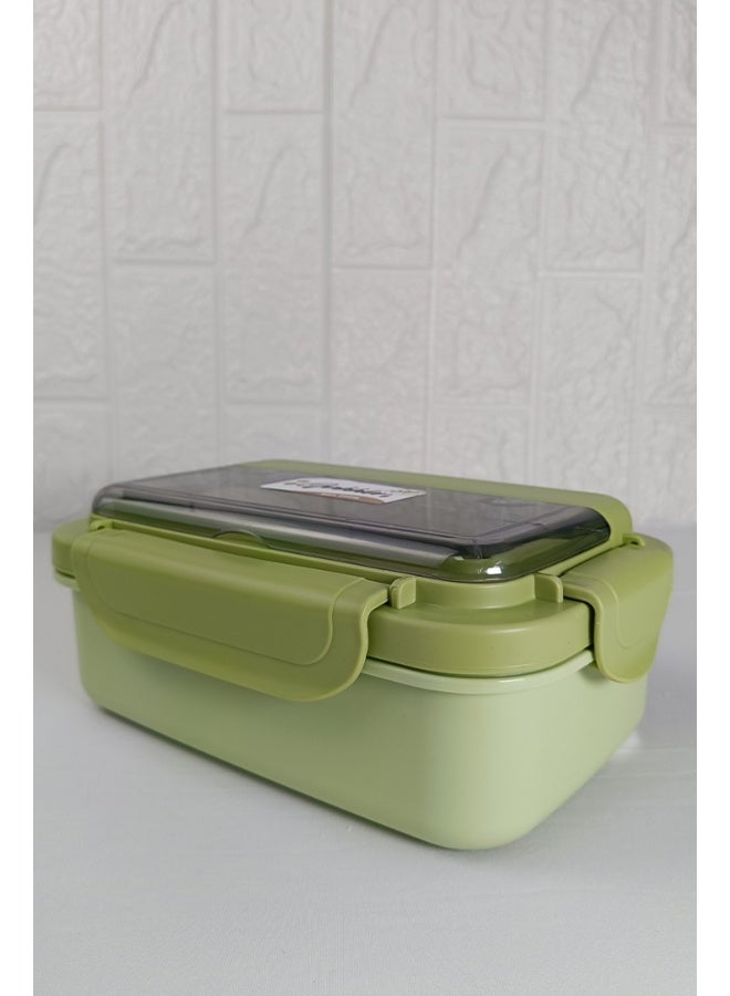 Toshionics Lunch Box 1.1L – 2 Layer – Leakproof, BPA-Free, 3 Compartments, Spoon Included – For Kids & Adults – Ideal for School, Office, Travel, Home – 20x12x6 cm - Image 5