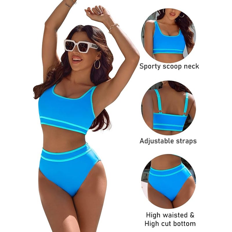 BMJL Women's Sexy Detachable Padded Cutout Push Up Striped Bikini Set Two Piece Swimsuit … - Image 4