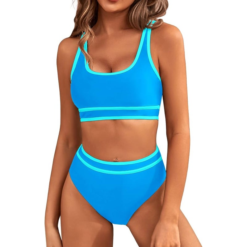 BMJL Women's Sexy Detachable Padded Cutout Push Up Striped Bikini Set Two Piece Swimsuit … - Image 1