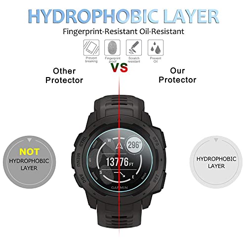 Diruite 3-Pack for Garmin Instinct/Instinct Solar Screen Protector, 2.5D 9H Hardness Ultra-Thin Tempered Glass Screen Protective Film [Anti-Scratch] - Image 5