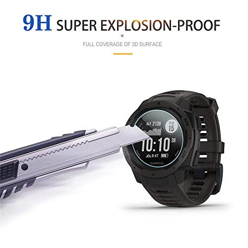 Diruite 3-Pack for Garmin Instinct/Instinct Solar Screen Protector, 2.5D 9H Hardness Ultra-Thin Tempered Glass Screen Protective Film [Anti-Scratch] - Image 4