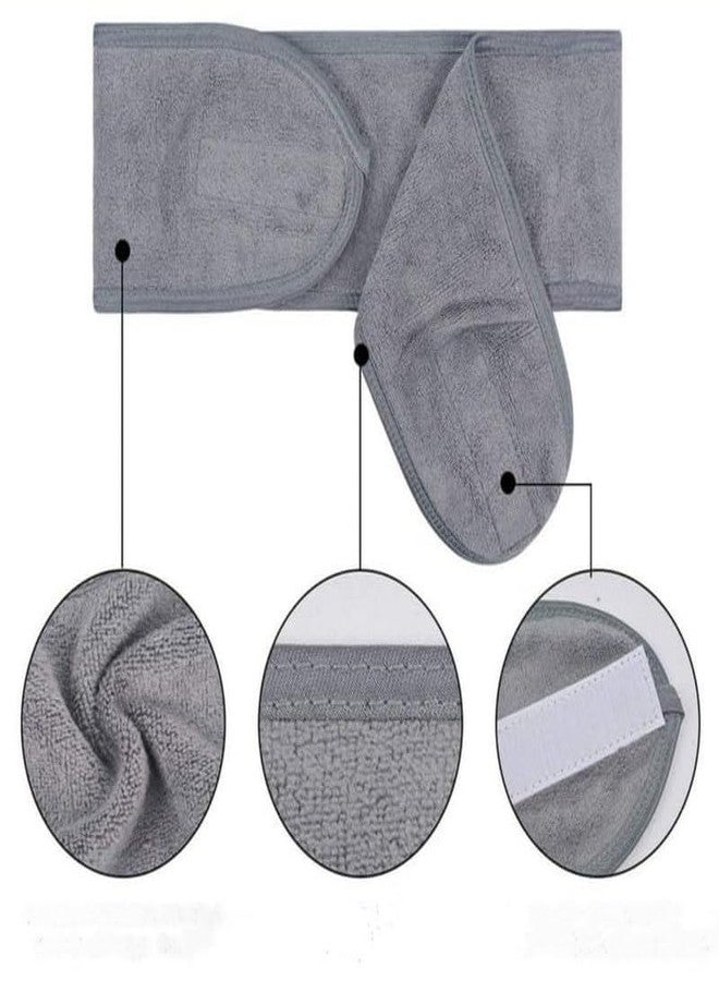 KLIVE Face wash headband facial bands cotton headband for makeup time face wash hair for women, girl Facial Headband for Makeup, Beauty Professional, Salon, Spa, Parlour Facial Band for face wash (Pack of 3) (Gray) - Image 3