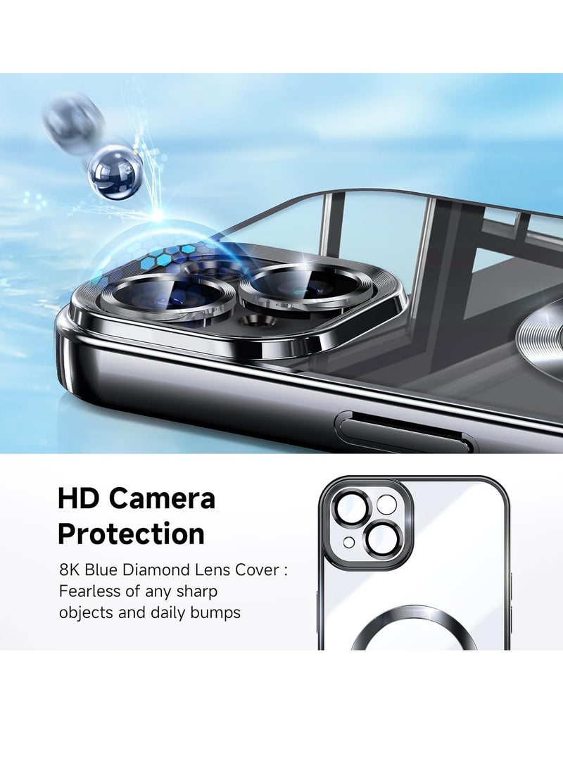 إلترازون Black iPhone 15 Case – Integrated Camera Lens Protection, Military Grade Drop Protection, TOP N56 Magnets, MagSafe Compatible - Image 3