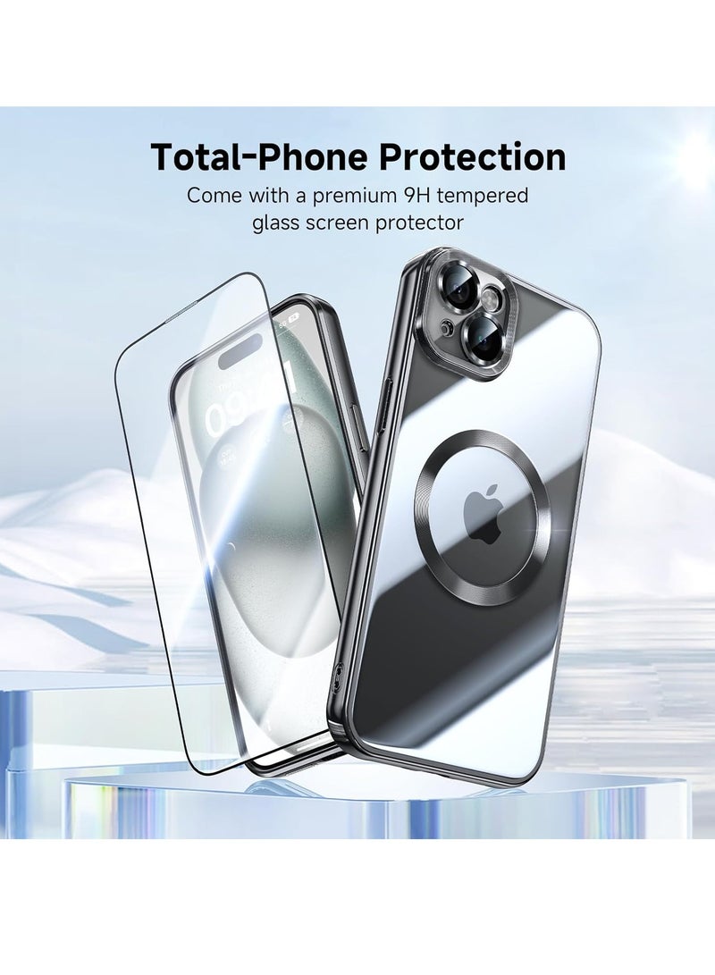 إلترازون Black iPhone 15 Case – Integrated Camera Lens Protection, Military Grade Drop Protection, TOP N56 Magnets, MagSafe Compatible - Image 2