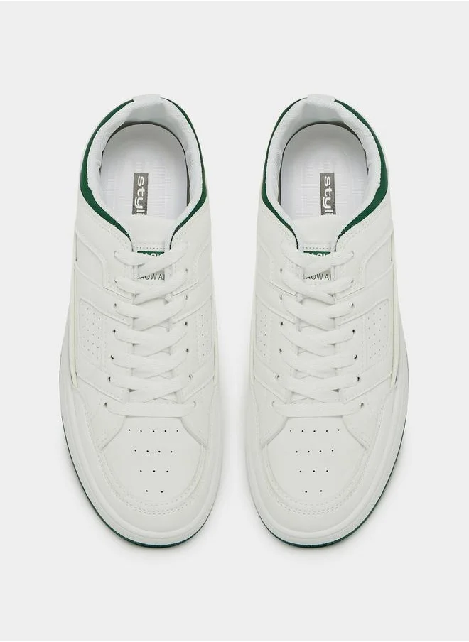 ستايلي Color Block Low Top Lace Up Sneakers