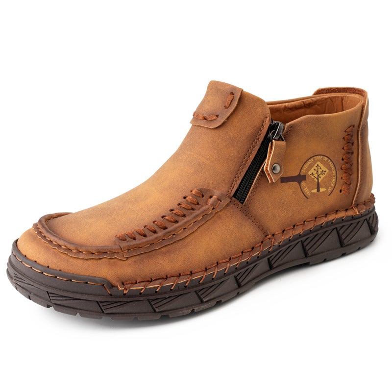 Plus Size Men'S Shoes Casual Leather Shoes Breathable Shoes Fashionable Shoes Genuine Leather Quality Shoes Fashionable Fashionable Shoes Single-Layer Shoes Men'S Cotton Boots - Image 5