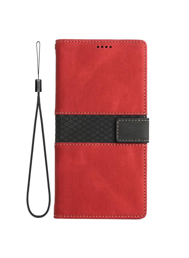 S-TOP Case For iPhone 13 Pro Grid Stitching Leather Phone Case with Lanyard - Image 2
