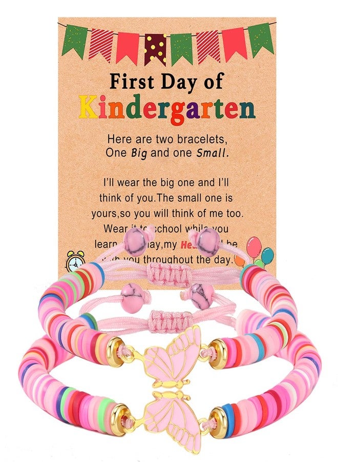 First Day of Kindergarten Bracelet for Mommy and Me,Back to School Gifts for Students,First Day of School Bracelet for Mom and Daughter,Matching Butterfly Bracelets Back to School Pre K Stuff (2 P)