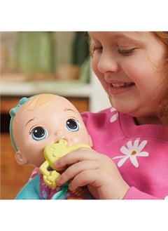 Baby Alive دمية ناعمة لطيفة بشعر أشقر بطول 11 بوصة، دمية ناعمة قابلة للغسل للأطفال الصغار بعمر 18 شهرًا وما فوق، ملحق عضاضة  - Image 3