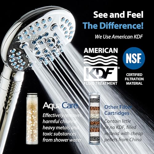 Hotel Spa AquaCare 4X High Pressure 10-mode Filter Handheld Shower Head with Dual Power Wash - Clean Tub, Tile & Pets, Remove Chlorine, Metals & Toxins from Water to Protect Skin, Hair & Nails. Chrome Finish - Image 2