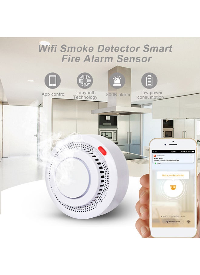 Generic - Smart Fire Alarm Sensor, Wireless Security System, Smart Life Tuya APP Control, Smart Home For Home Kitchen Store Hotel Factory - Image 1