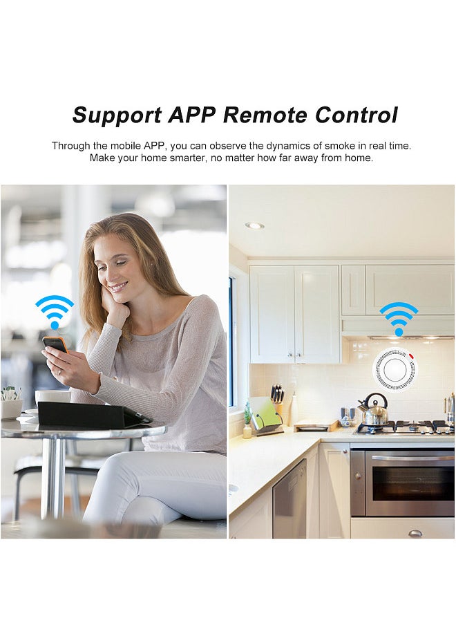 Generic - Smart Fire Alarm Sensor, Wireless Security System, Smart Life Tuya APP Control, Smart Home For Home Kitchen Store Hotel Factory - Image 1