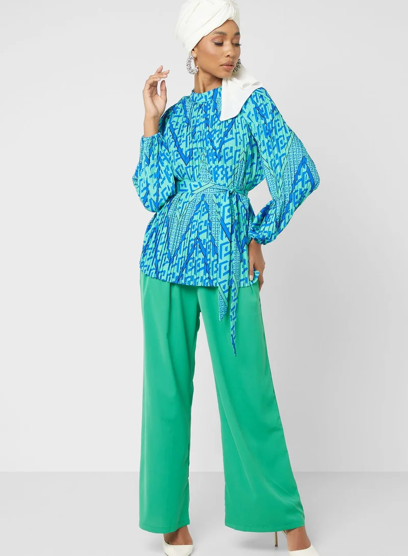 Khizana Printed Top And Pant Set