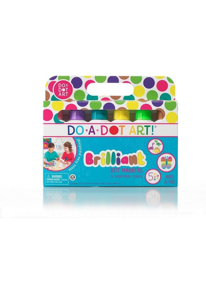 Do.A.Dot Art! Do A Dot Art! Brilliant Colors 6 Pack Washable Paint Dot Markers Daubers for Children, The Original Dot Art Marker  - Image 1
