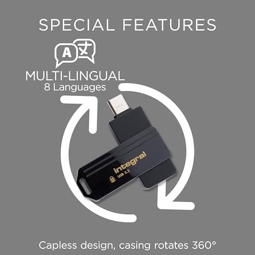 Integral Secure 360-C 64GB Software Encrypted USB Flash Drive - USB-C Connector - 256-bit AES encryption - Compatible with Mac, MacBook, PC, Laptop - Image 4
