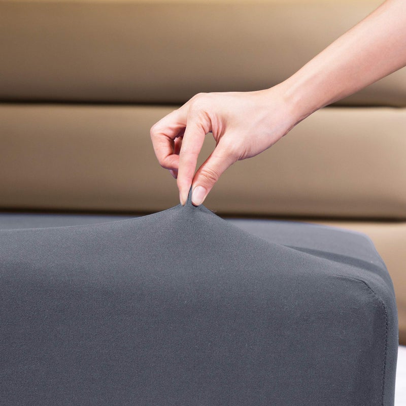 COSMOPLUS Fitted Sheet- COSMOPLUS Queen Fitted Sheet Only（No Flat Sheet or Pillow Shams）,4 Way Stretch Micro-Knit,Snug Fit,Wrinkle Free,for Standard Mattress and Air Bed Mattress from 8” Up to 14”,Gray - Image 1