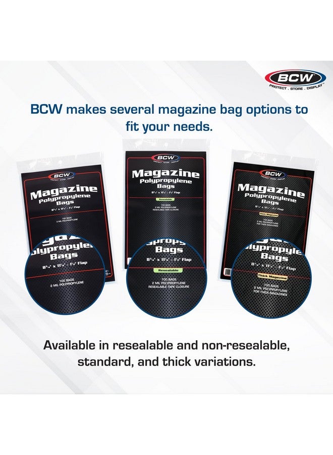 BCW Magazine Bags - 1 Pack of 100 | Acid-Free, Crystal Clear Polypropylene Sleeves for Archival-Quality Storage of Collectible Magazines | Protect and Showcase Your Valuable Comic Book Collection - Image 5