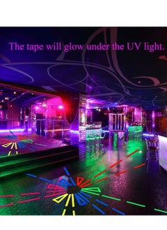 KASTWAVE UV Blacklight Reactive Spike Tape, Fluorescent Adhesive Tapes Dry Erase Neon for Parties Whiteboard Art Tape Craft Decorations Cloth Floors Stages (6 Pack)  - Image 3
