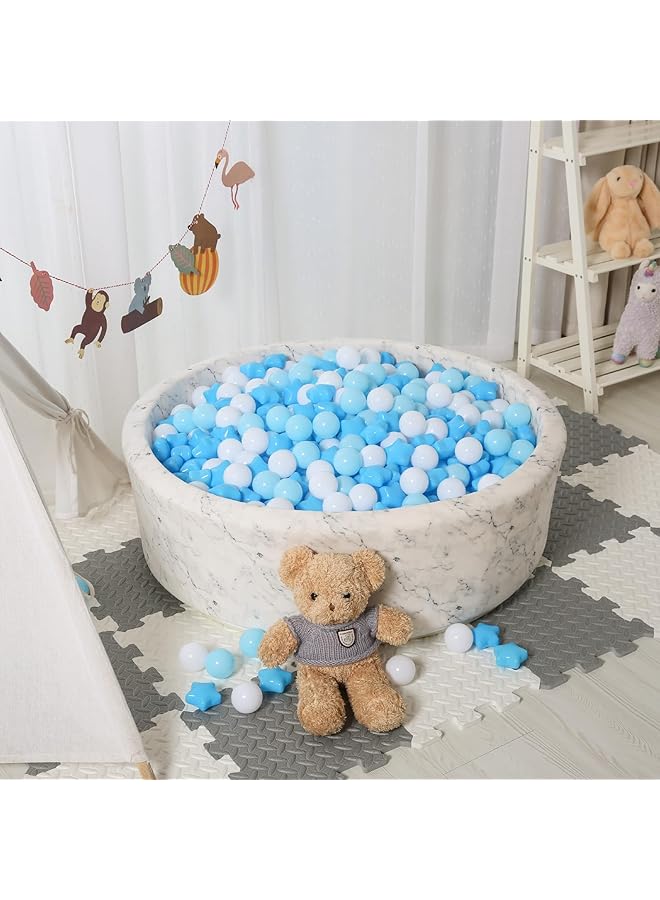 Excefore 100Pcs Star And Ball Shaped Pit Balls For Kids Bpa Free Crush Proof Plastic Toy Balls In Macaron Colors Perfect For Birthday Parties Pools Tents Includes Pvc/Mesh Storage Bag - Image 2