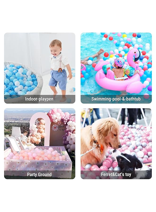 Excefore 100Pcs Star And Ball Shaped Pit Balls For Kids Bpa Free Crush Proof Plastic Toy Balls In Macaron Colors Perfect For Birthday Parties Pools Tents Includes Pvc/Mesh Storage Bag - Image 4