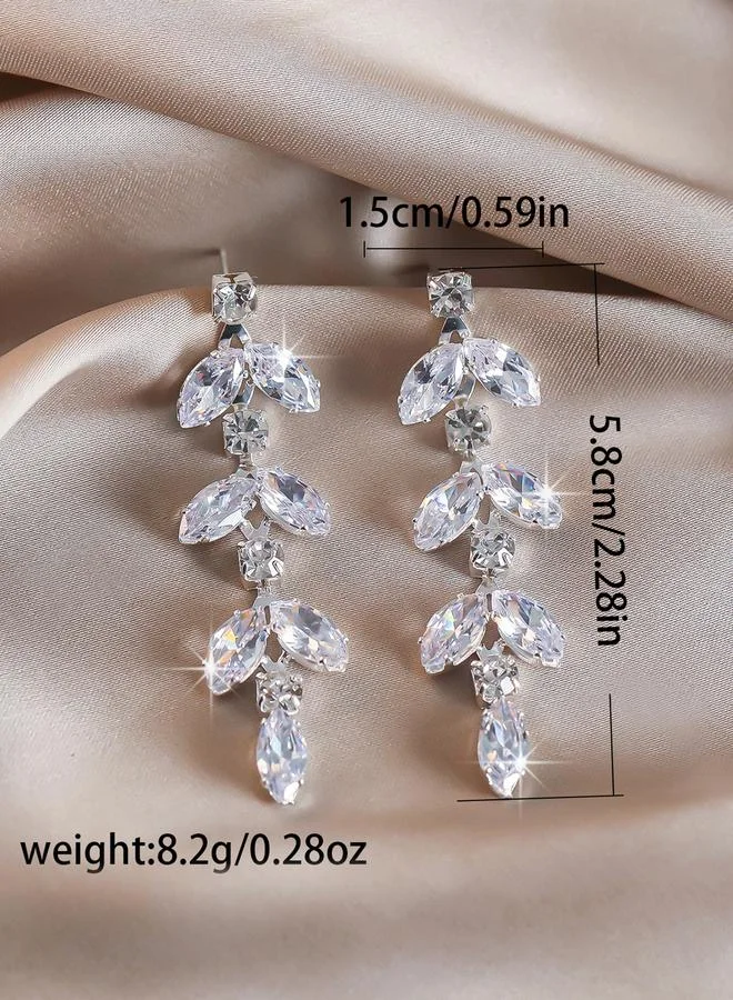 تايك تو Take Two Zircon Flower Drop Earrings