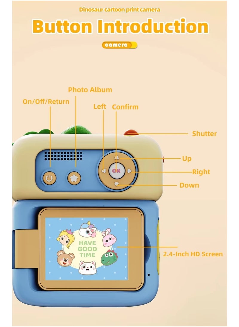 MOCOM Kids Instant Print Camera with Flip Screen - 48MP HD Digital Camera for Girls & Boys | Fun Video, Photo & Games | Thermal Paper & Art Kit Included | Perfect Gift for Young Creatives!  - Image 3