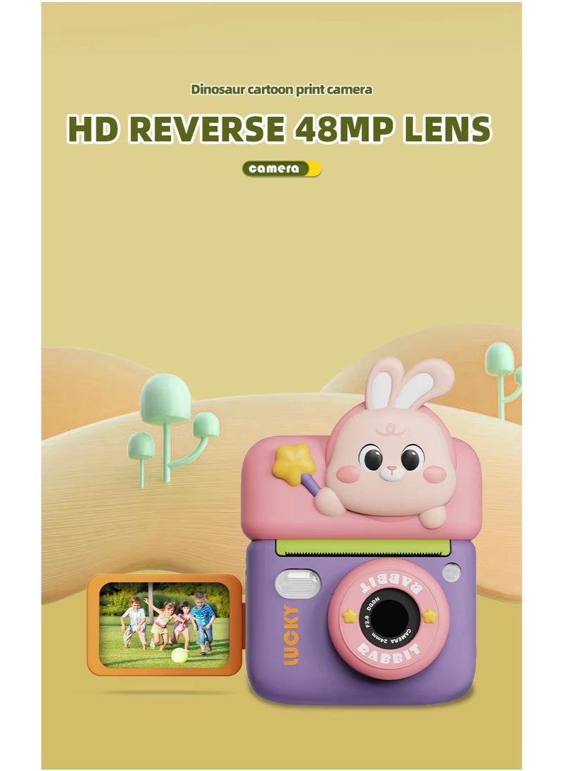 MOCOM Kids Instant Print Camera with Flip Screen - 48MP HD Digital Camera for Girls & Boys | Fun Video, Photo & Games | Thermal Paper & Art Kit Included | Perfect Gift for Young Creatives!  - Image 4