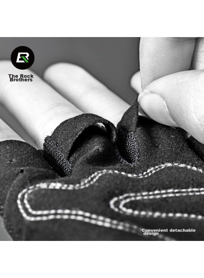 روكبروز Rockbros قفازات الدراجات، قفازات بدون أصابع للرجال والنساء، معدات ركوب الدراجات الجبلية غير القابلة للانزلاق والتنفس، قفازات الدراجات، الرمادي XL - Image 3
