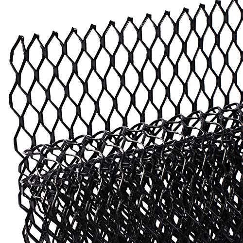 AggAuto شبكة مشبك السيارة العالمية 40"x13" - إدخال مشبك الألمنيوم للسيارات 11x25mm ثقب سداسي، واحدة من أكثر الشبكات متعددة الوظائف 100x33cm باللون الأسود - Image 1