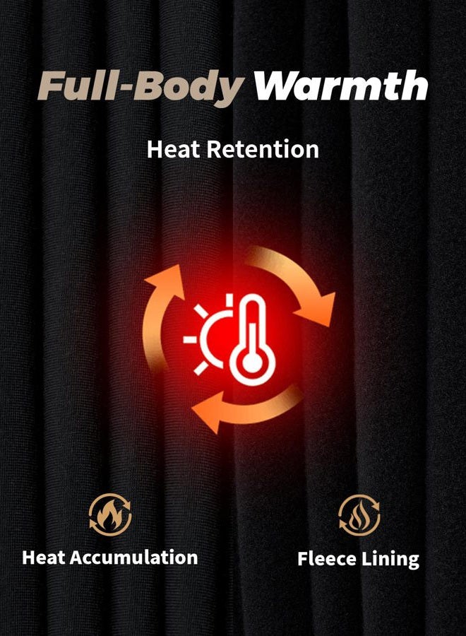 WEERTI Thermal Underwear for Men Long Johns with Fleece Lined Base Layer Men Cold Weather Top Bottom, Black, 3XL - Image 3