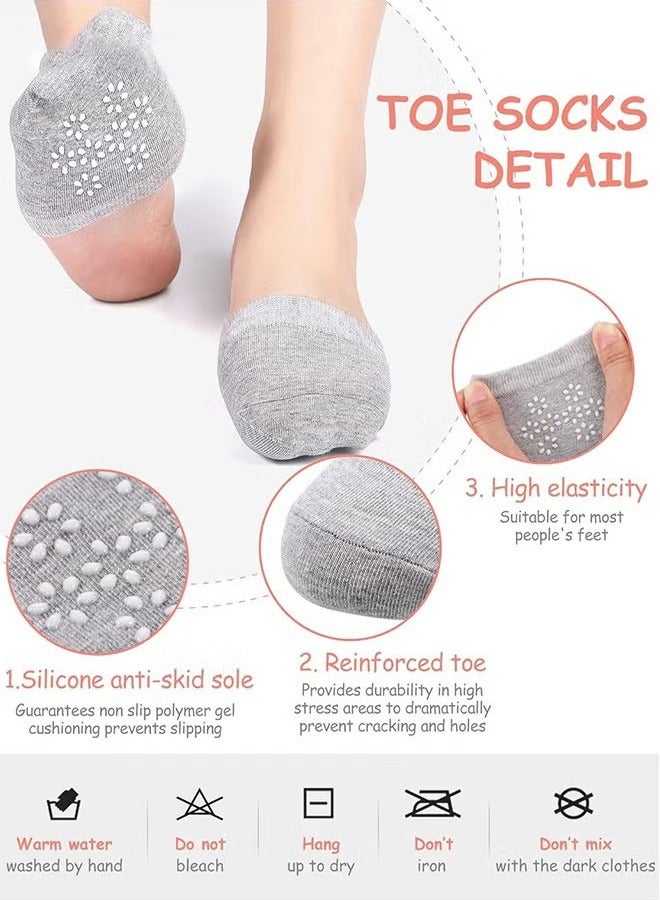 أخبار 6 أزواج من جوارب Topper جوارب النساء غير مرئي الجوارب إصبع القدم تغطية البطانة نصف الجوارب الجوارب غير سلسة غير قابلة للانزلاق نصف الجوارب - Image 3