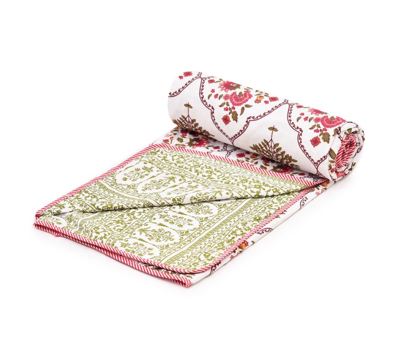 RRC Cotton Reversible Dohar Single Bed, Soft Lightweight Bed Blanket, AC Dohar Blanket for Summers/Winter 57X87(Inches) Flannel Dohar Throws for Bed - Image 3