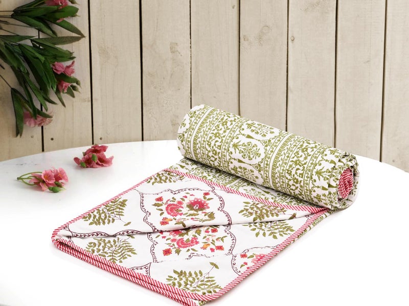 RRC Cotton Reversible Dohar Single Bed, Soft Lightweight Bed Blanket, AC Dohar Blanket for Summers/Winter 57X87(Inches) Flannel Dohar Throws for Bed - Image 4