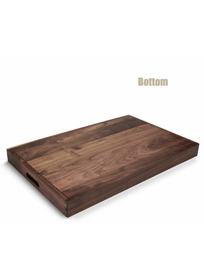 MAGIGO 28 x 18 Inches Extra Large Rectangle Black Walnut Wood Ottoman Tray with Handles, Serve Tea, Coffee or Breakfast in Bed, Classic Wooden Decorative Serving Tray - Image 4