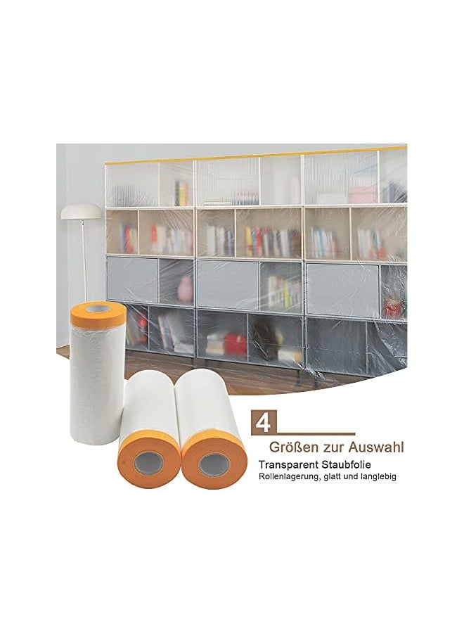 PROMASS promass Dust Sheet Roll, 13.1 x 65.6 feet Plastic Drop Film, Masking Film Rolls, Transparent Dust-Proof & Waterproof Shields for Painting, Decorating, Furniture Covering  - Image 5