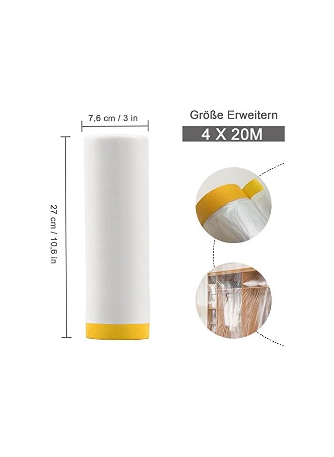 PROMASS promass Dust Sheet Roll, 13.1 x 65.6 feet Plastic Drop Film, Masking Film Rolls, Transparent Dust-Proof & Waterproof Shields for Painting, Decorating, Furniture Covering  - Image 3