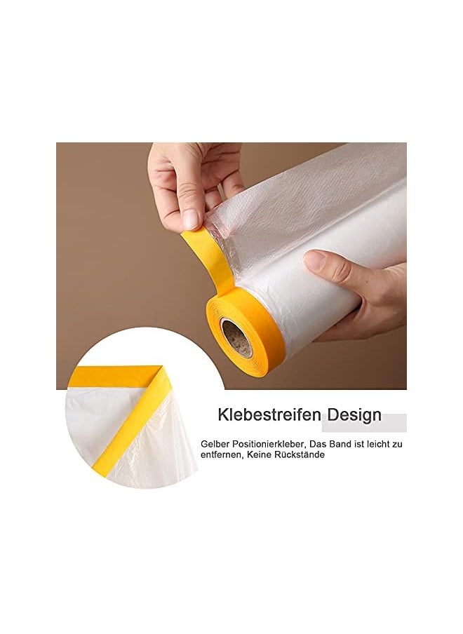 PROMASS promass Dust Sheet Roll, 13.1 x 65.6 feet Plastic Drop Film, Masking Film Rolls, Transparent Dust-Proof & Waterproof Shields for Painting, Decorating, Furniture Covering  - Image 2