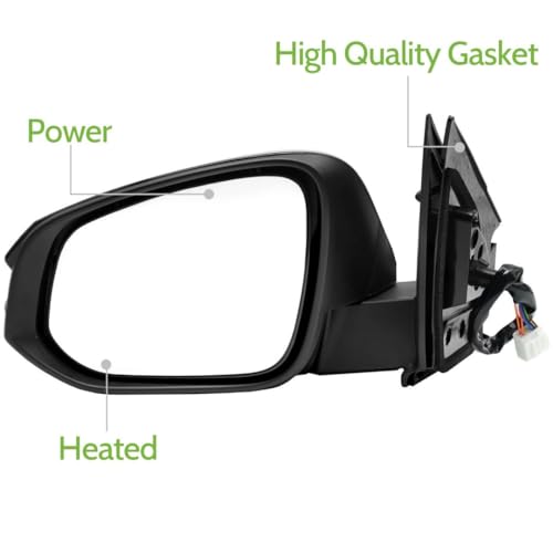 LEAVAN Left Driver Side Mirror Fits 2013-2015 Toyota RAV4, with Power Heated Turn Signal and Manual Folding Without Blind Spot Match Black Replace 87940-42B50 (7Pins) (Left/Driver Side) - Image 2
